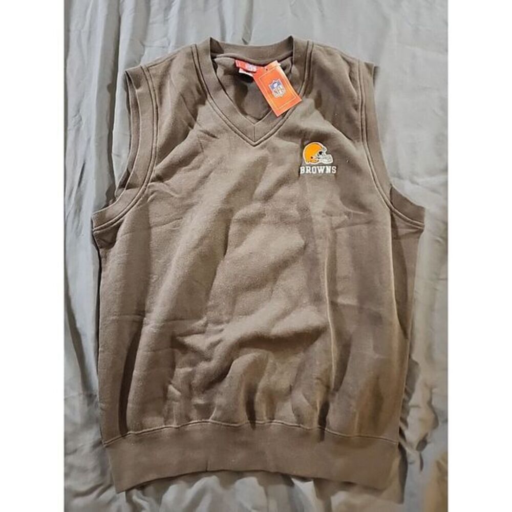 Official NFL‎ Cleveland Browns Sweatshirt Vest Size Medium New With Tags
